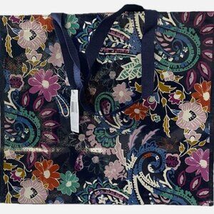 Set of 2 Vera Bradley Market Tote Large Shopping  Gift  WILD PRAIRIE BOUQUET